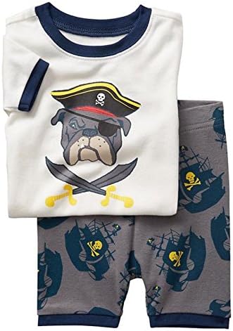 Baby Gap Boys Short Sleeve Pirate Top and Shorts Sleep Set (Blue/Red/White/Gray) (2 Years)