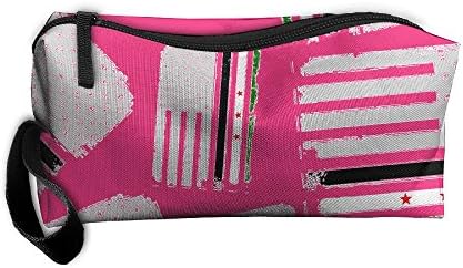 DFGGH Syrian American Flag Unisex Cosmetic Bags Makeup Travel Zipper Bag