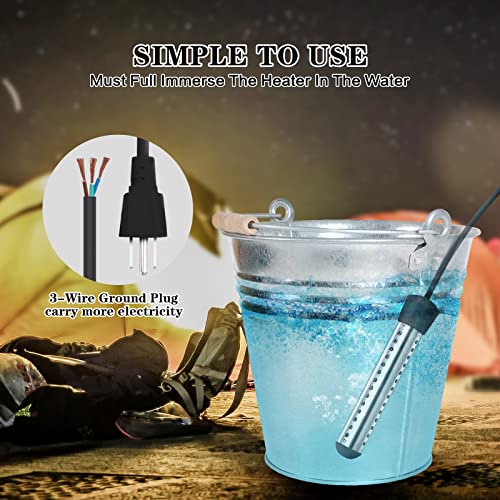 BIRD WISH Water Trough Heater, 1500W Thermostat Control Double Safety