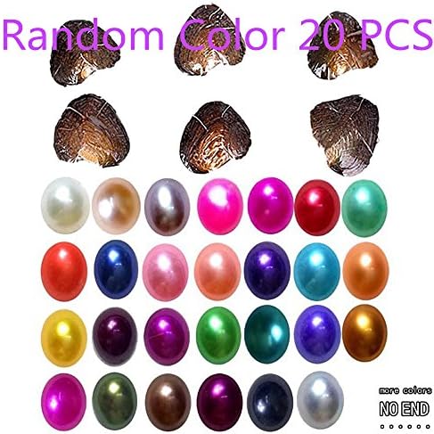 2018 -Fashion 7-8mm Oysters with Large Oval Pearl inside Birthday Gifts (Random Color 20 PCS )