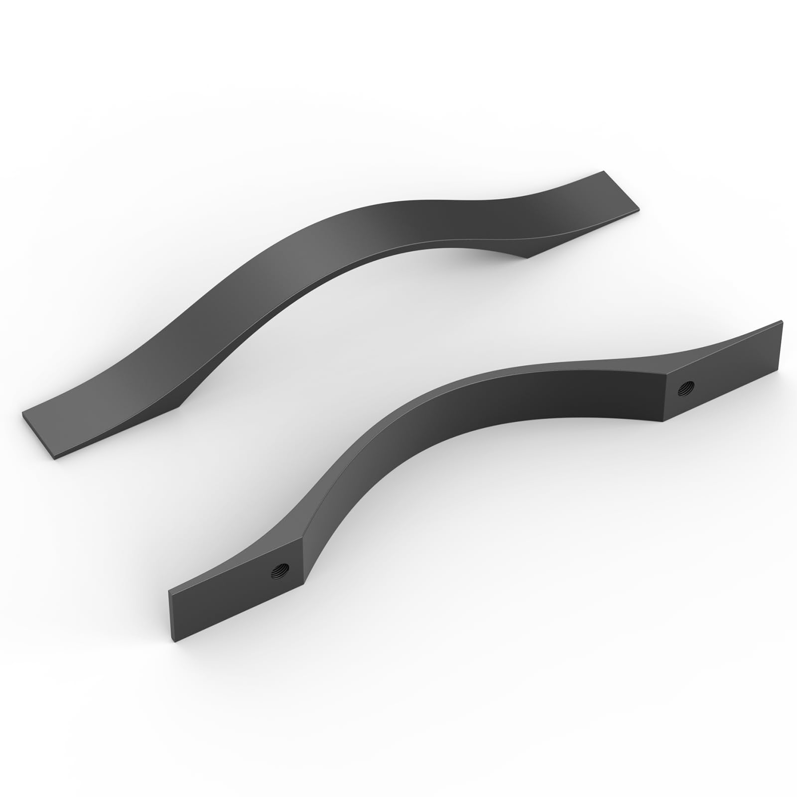 FURNIWARE Black Kitchen D-Shape Drawer Pulls 96mm(3.8 Inch) Hole Center, Modern Cabinet Door Handles for Bathroom and Cabinets Cupboard - Pack of 10