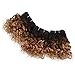 8 Inch Water Wave Human Hair Ombre Bundles T1B/27 Ombre Hair Weave 4pcs For Bob Weave 200g/Pack Two Tone Ombre Color Black and Honey brown Color Hair Extension (8inch4pcs,T1B/27)