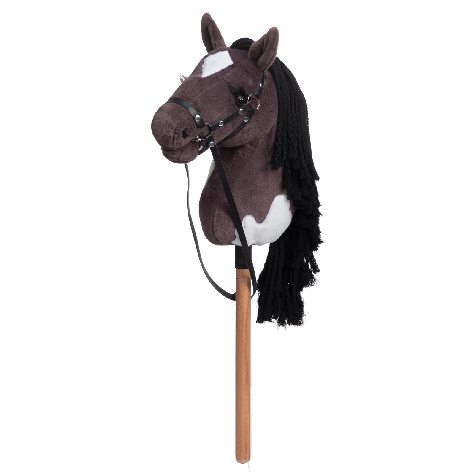 BEJOY Stick Horse Hobby Horse Toy, Horse on a Stick with Halter and Reins, Hobby Horsing Gift for Children Girls, Big Hobby Horse, Grayish Purple