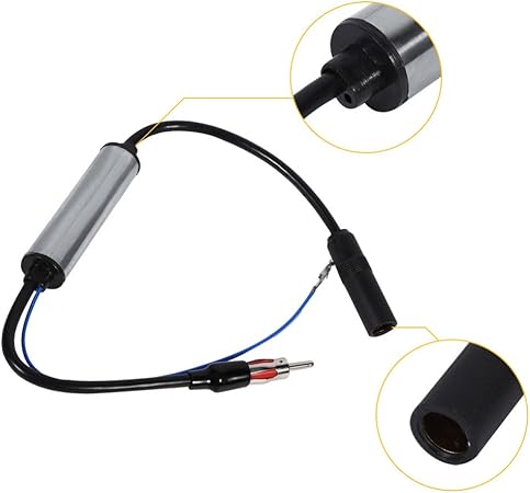 Amazon オートカーアンテナプラグラジオfmインライン信号アンプブースター延長ケーブル自動車アクセサリー バイク工具 メンテナンス 車 バイク