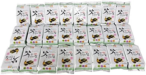 Salt NO, 4 times roasted children soy sauce Seaweed Snacks, Made in Korea, sweet and squeeze, rice side dishes, children Snacks, whole family health side dishes, souvenirs, Korean seafood (24 packs)