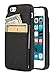 Vaultskin Leather Wallet Case for iPhone SE / 5S - Slim Minimalist Two-Pocket Card Holder, up to 8 Cards & Cash (Eton Armour) (Black)