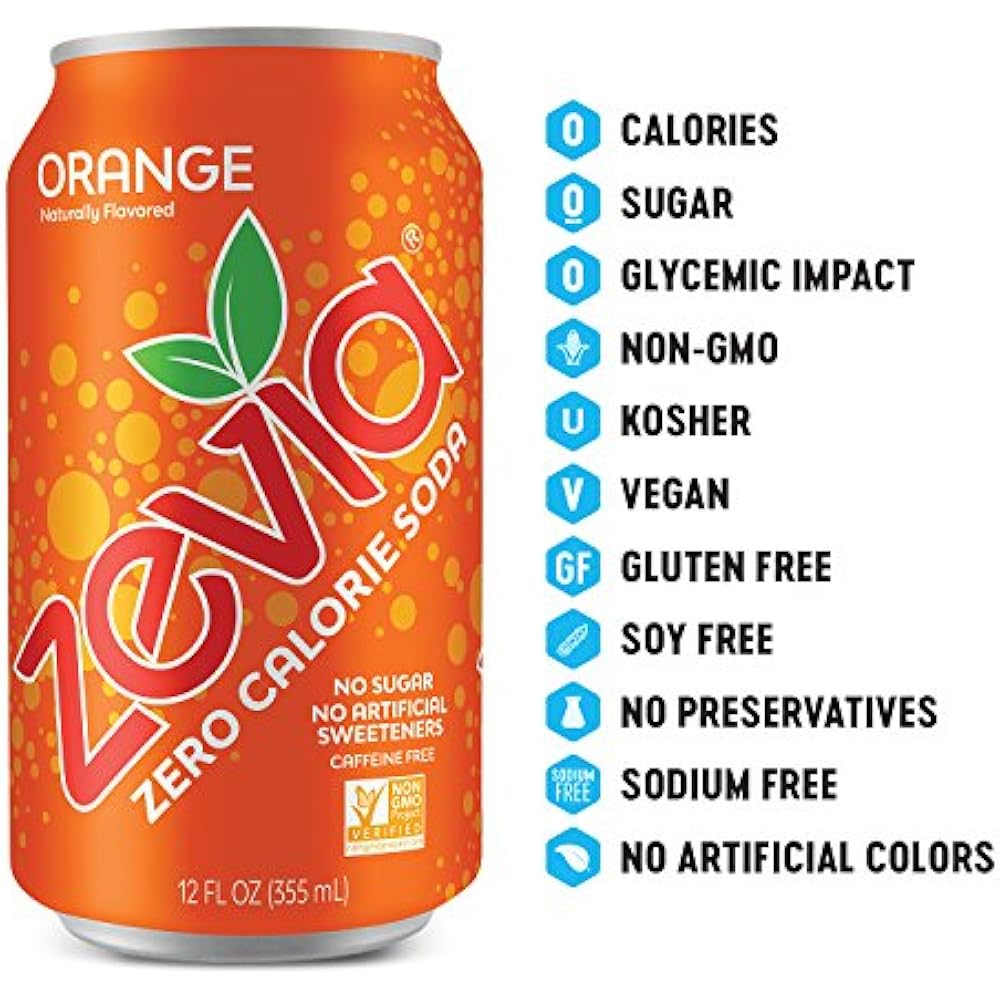 Zevia Zero Soft Drinks Calorie Soda, Rainbow Variety Pack, Naturally