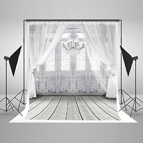 Photography Backdrops, Kate 10 x 7 ft Seamless White Curtain Wedding Background Photo Booth Backdrops for Photographers