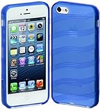 Wireless Phone Accessory TIMI TECH (TM) Wave Back Case Flexible Cover TPU for Apple iPhone 5 - Blue Book