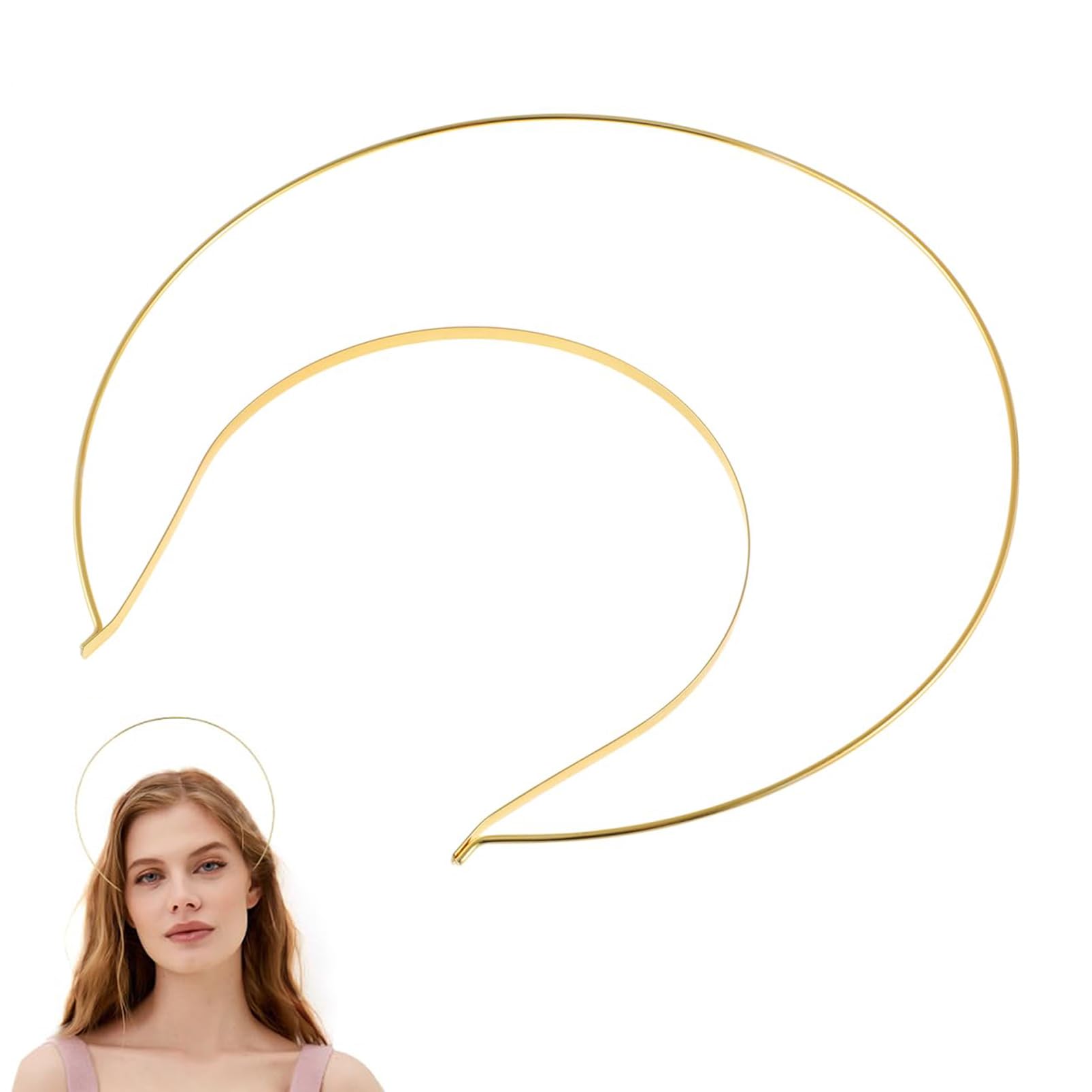 Artibetter Halo Crown Headpiece, Gold Gothic Halo Headband, Queen Crown for Hair Accessory, Delicate Photo Prop Goddess Tiara