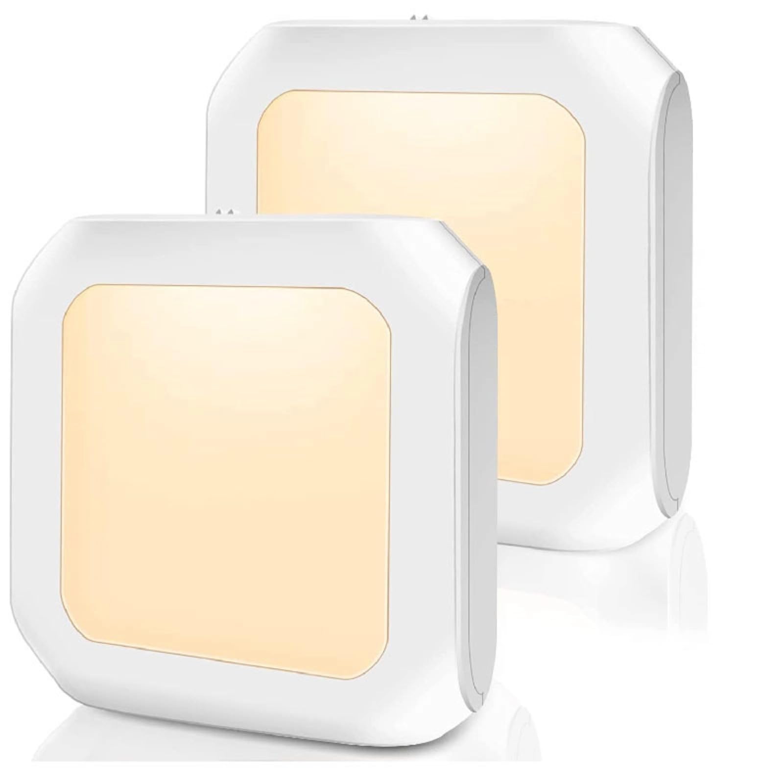 Photo 1 of LED Night Lights Plug Into Wall, 2Pcs Plug-in LED Night Lights with Auto Dusk to Dawn Sensor, Adjustable Warm White Nightlights for Kids Rooms Bedroom Kitchen Hallway