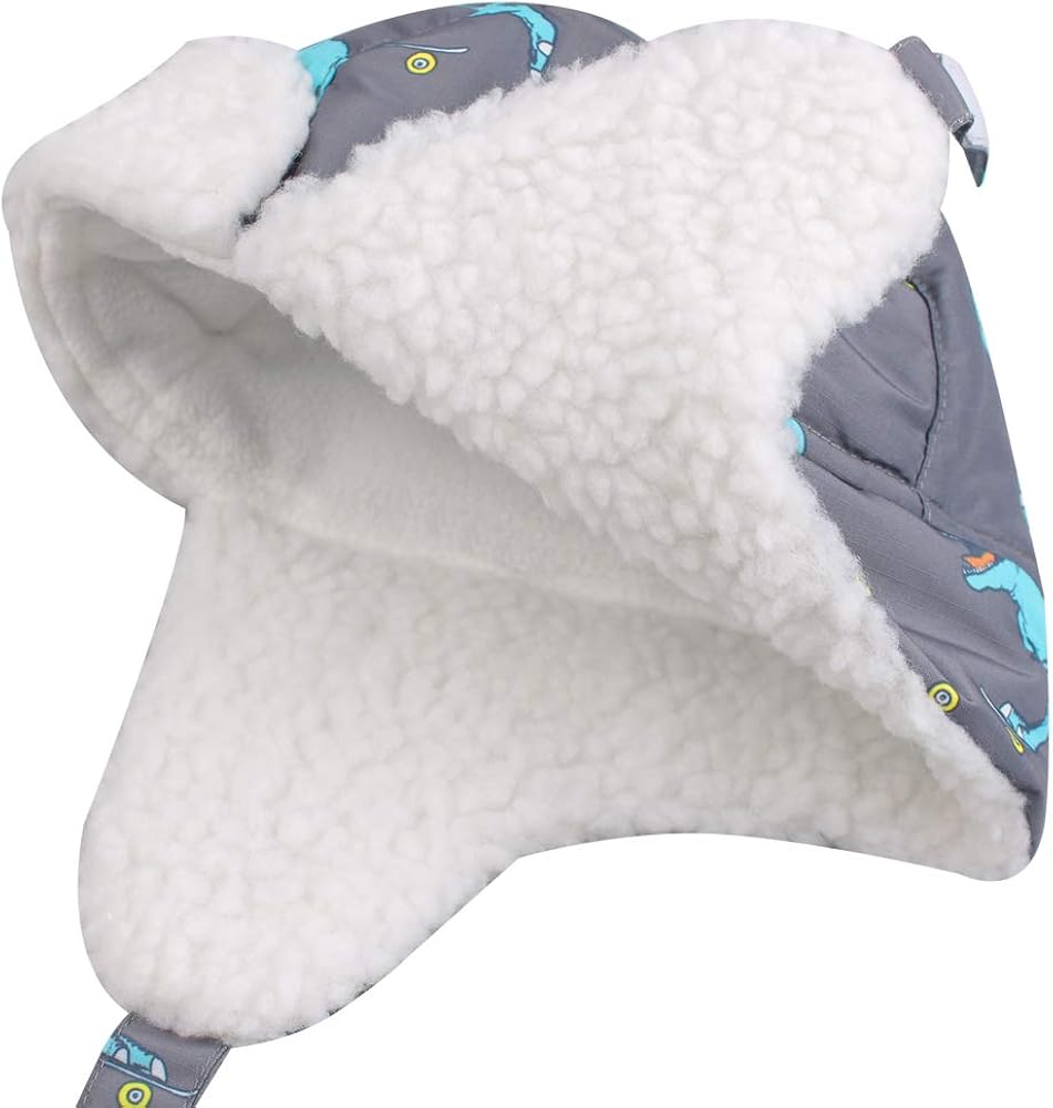 Winter Trapper Hat for Boys Girls Waterproof Warm Baby Toddler Ushanka Fleece Beanie Hats for 6M-6T: Clothing