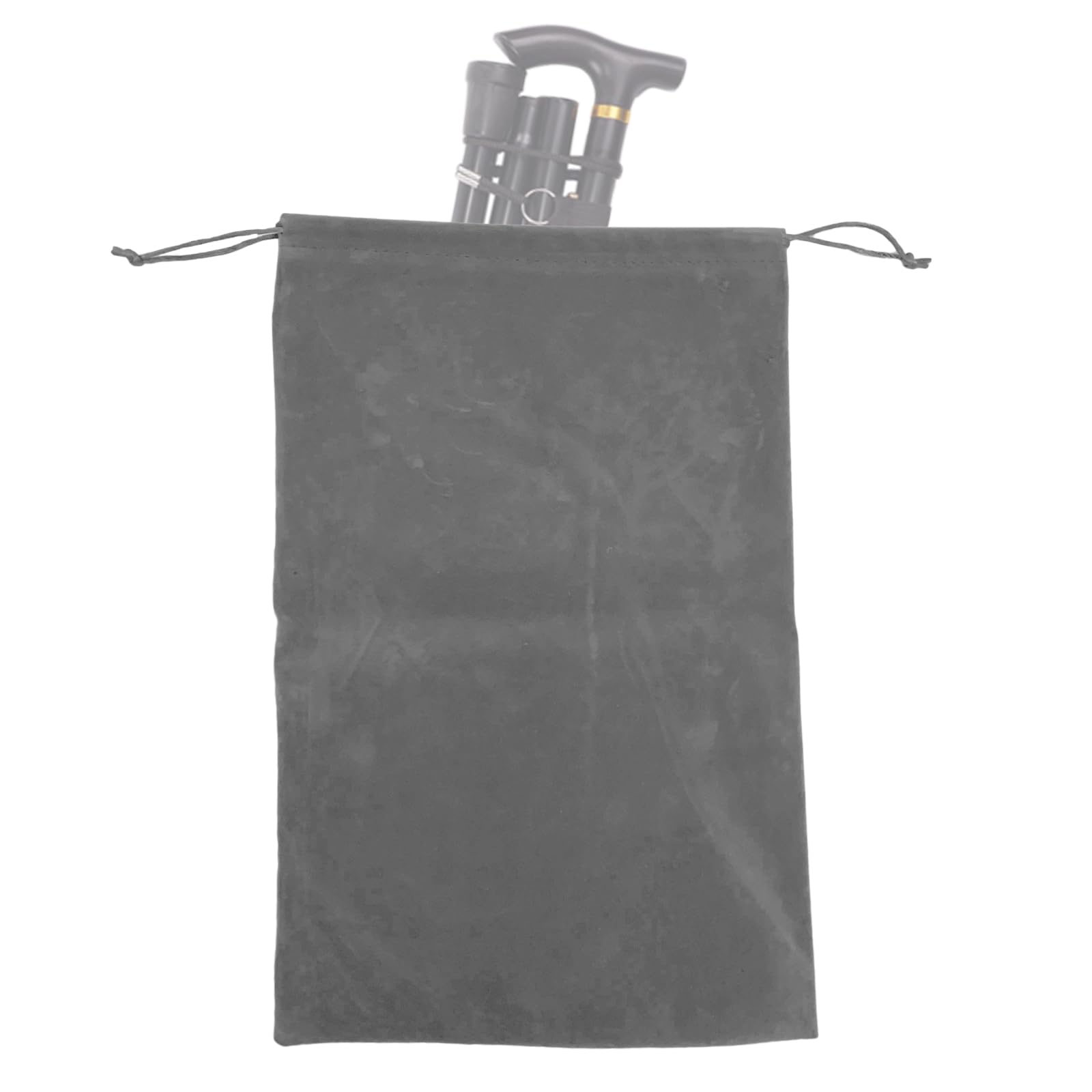 Folding Cane Storage Bag, Flannel Walking Sticks Protective Pouch Travel Organizer Case for Elderly Disabled, 15"L (Not Include Cane) (Grey)