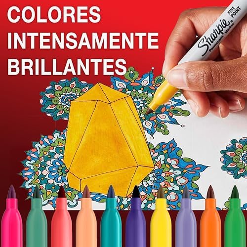 Conjunto de marcadores permanentes sharpie | cores sortidas de edição limitada | dica fina | 18 marcadores | conjunto de volta às aulas