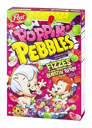 Poppin' pebbles, sweetened Rice cereal with poppin' pieces, burstin' berry (884912002303)