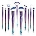 Terresa Mermaid Makeup Brushes Set - 10pcs 3D Premium Cosmetic Brushes with Face Foundation Blush Contour Eyebrow Eyeshadow Fan Brush for Daily Makeup