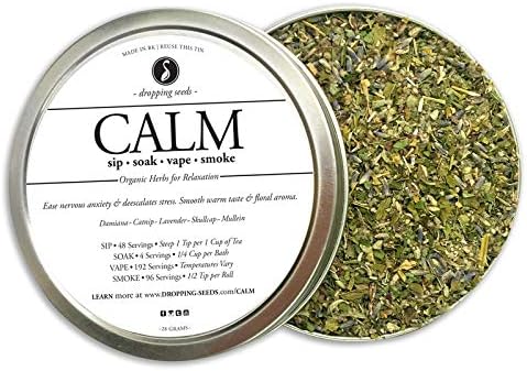 Organic Herbal Smoking Relaxation Blend For Stress | CALM TIN (28G)