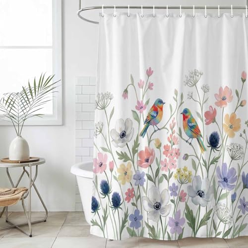 T&H XHome Spring Flowers Shower Curtain