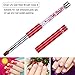 Ycyan 2Pcs Oval & Flat UV Gel Nail Brush Set Rhinestone Handle Professional Nail Art Design Brushes Multi-colored Size 8