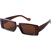 GIFIORE Trendy Rectangle Sunglasses Retro Cool 90s Vintage Fashion Narrow Square Frame Sun Glasses UV400 Protection