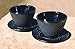 Old Dutch International Cast Iron Cup/Saucer (Set of 2), 4 oz, Matte Black