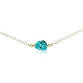 Luna Tide Turquoise Raw Nugget Choker in 14k Gold Fill