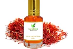 SANCTIFIED Zafran (Saffron) Attar Roll-on Perfume for Unisex | Pure, Natural & Alcohol-Free Fragrance Oil | Long-Lasting Roll