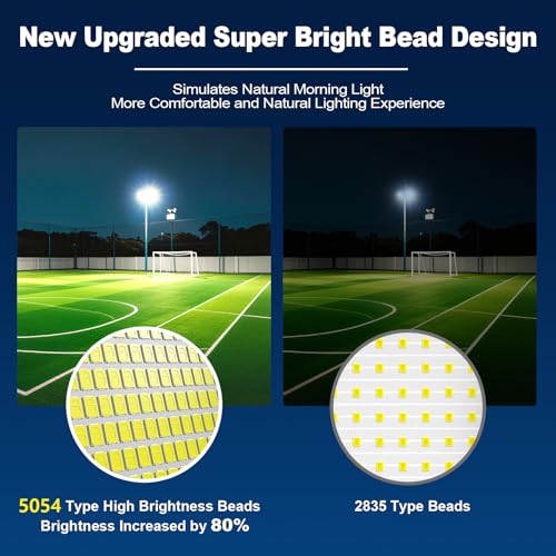 6000W Solar Street Light Outdoor, 8500K Super Bright Commercial Parking Lot Dusk to Dawn Waterproof Lights, LED Solar Security Motion Sensor Lamps for Court, Garage, Yard, Road