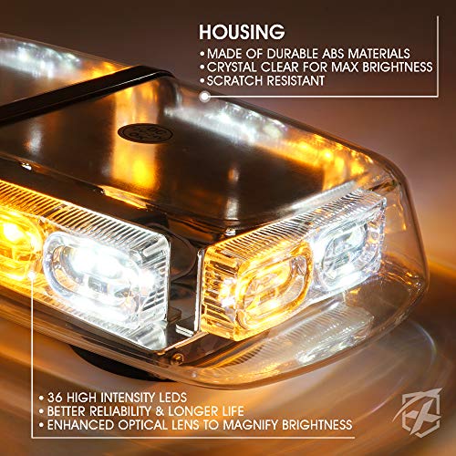 LED Strobe Beacon Xprite 12 Inch White Light - Flashing Emergency Hazard Warning Amber Outdoor Strobe Light - Foto 10