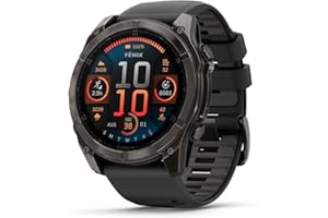 Garmin fēnix® 8 – 51 mm, AMOLED, Sapphire, Premium Multisport GPS Smartwatch, Long-Lasting Battery Life, Dive-Rated, Built-in LED Flashlight, Carbon Gray DLC Titanium with Pebble Gray Band