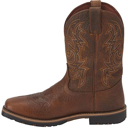 Justin Men's Fireman Western Boot Square Toe Brown 11 D(M) US on