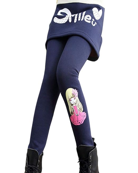 Flairstar Mädchen Verspielt Leggings Süß Kind Hosen Karikatur Culottes Kein Reißverschluss