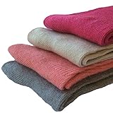 Meso Children 4 Pairs Pack Wool Socks Plain Color 3 Sizes 0Y-6Y