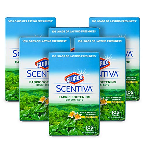 Clorox Scentiva Fabric Softening Dryer Sheets, 105 Sheets per Pack