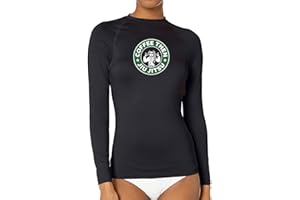 CHOO Women's Leopard Cat Long Sleeve Sports Wicking T-Shirt Rash Guard for MMA BJJ Wrestling, Coffee Then Jiu Jitsu, Medium