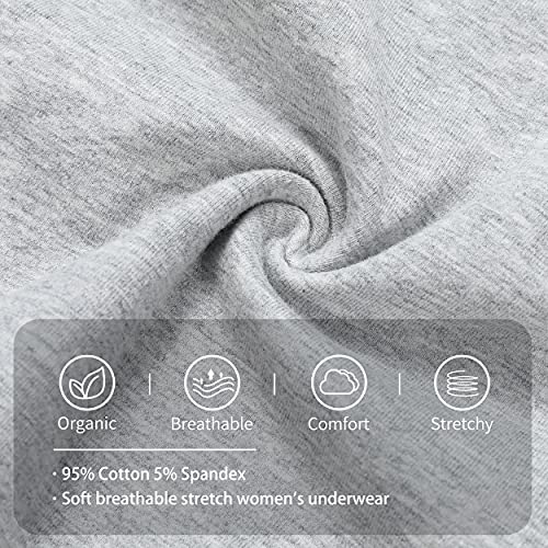 HOPECK Women\'s Cotton Underwear High Waisted Underwear for Women Full Coverage Panties Soft Breathable Briefs Multipack