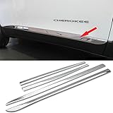 Chrome Body Side Door Moulding Trim Overlay Cover For Jeep Cherokee 2014