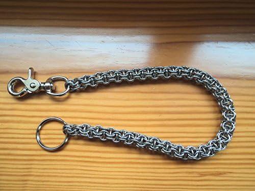24" Captive Inverted Round chain mail weave, 5/16" ID jump rings,stainless steel wallet chain/keychain/biker/chainmaille