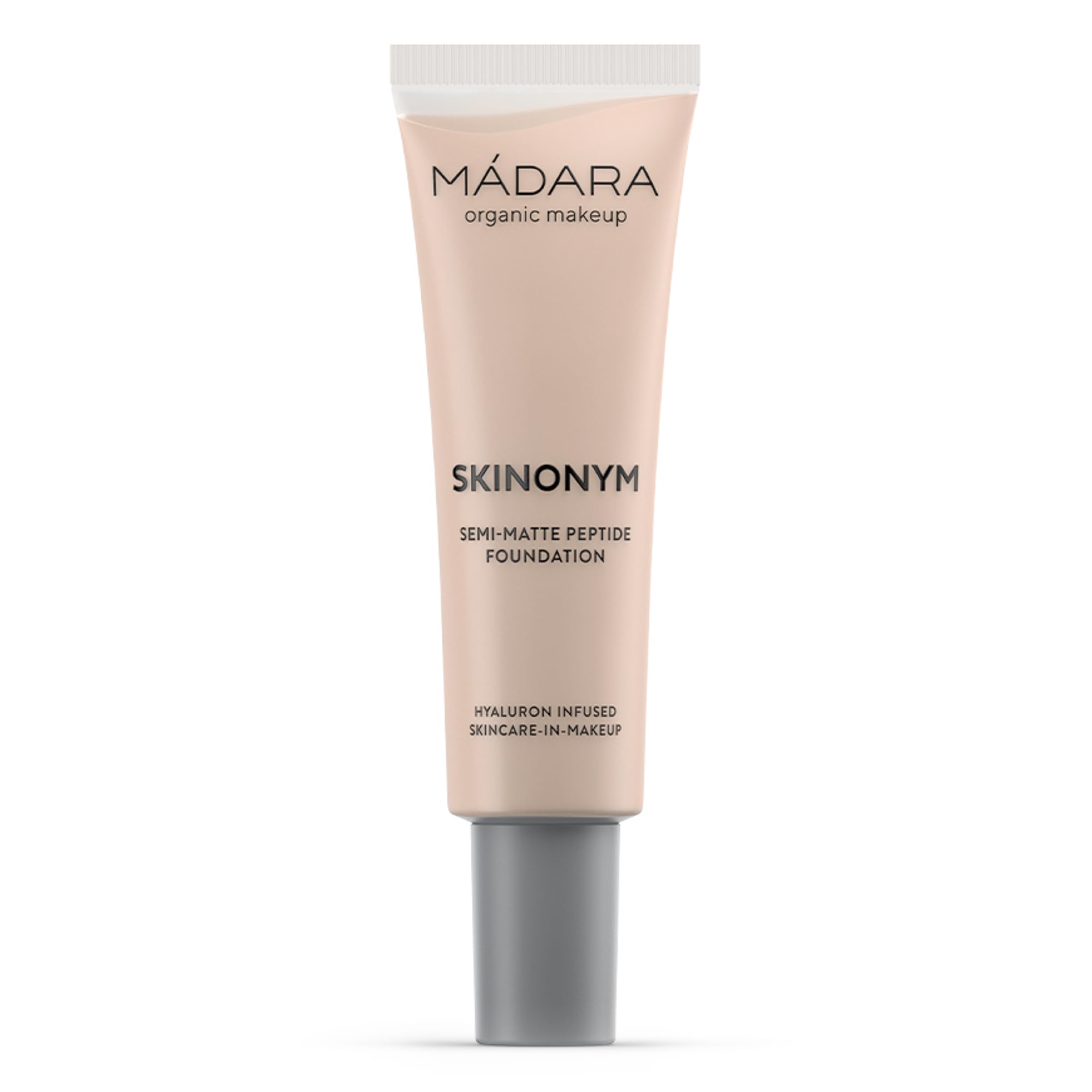 MÁDARA Organic Skincare |SKINONYM Semi-Matte Peptide Foundation, #20 Ivory, 30ml – Boosted by Potent Actives, Seamless Coverage, Adapts to The Skin's Texture, Dermatologically Tested.