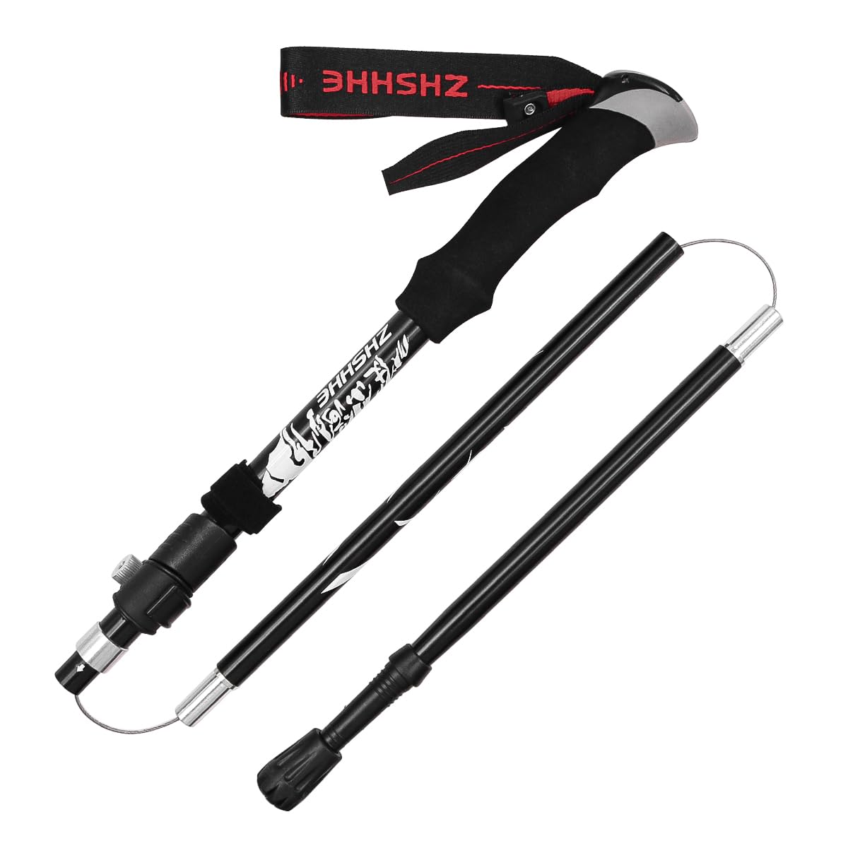 Alnicov 1 Pack Hiking Walking Pole Telescopic Collapsible Trekking Poles Ultralight Sticks with Quick Lock System for Senior Backpacking Camping