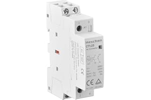Heschen Household AC Contactor CT1-25 2 Pole Two Normally Open 220V/230V Coil Voltage 35 mm DIN Rail Mount
