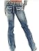 GALMINT Women's Juniors Relaxed Fit Slimming Bootcut Denim Pants Straight Leg Jeans
