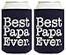 Can Drink Coolers for Best Papa Ever Grandpa Gift 2 Pack Can Coolies Drink Coolers Navy