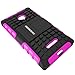 PASONOMI Lumia 435 Case, Heavy Duty Hybrid Armor Case Cover with Soft Inner Skin and Kickstand for Microsoft Nokia Lumia 435 (Armor Series Hot Pink)