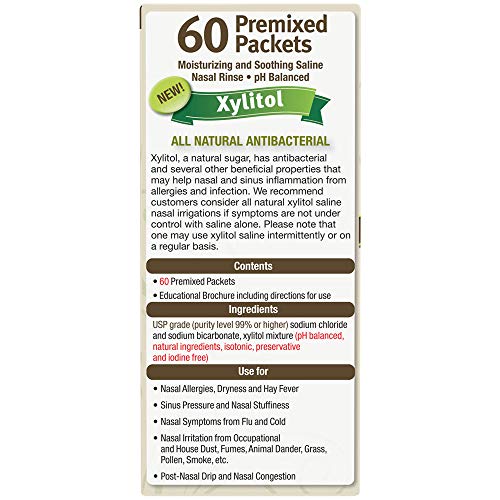 NeilMed Sinus Rinse Premixed Refill Packets with Xylitol, 60ct