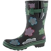 Evercreatures Rubber Rain Boots For Women's Garden Shoes Waterproof Boots Cute Printing Rainbow Mid-Calf Rain Boots UK Brand