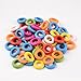 PH PandaHall 100pcs Wood Rings, Dyed Donut Wood Beads Mixed Color Macrame Rings 15mm Circle Ring Wooden Loose Beads for Macrame DIY Wood Hoops Ornaments Connectors Christmas Tree Garland Decoration