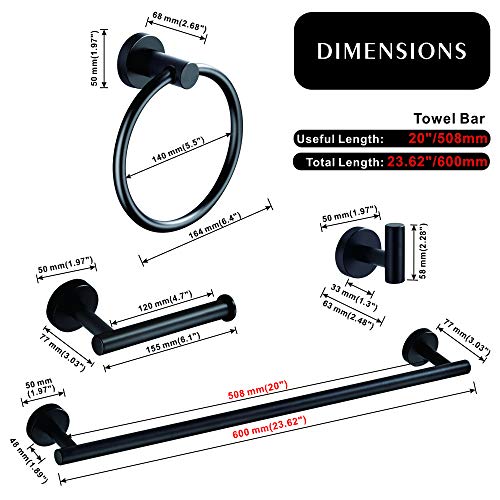 MARMOLUX ACC 4 Piece Matte Black Bathroom Hardware Set Bathroom