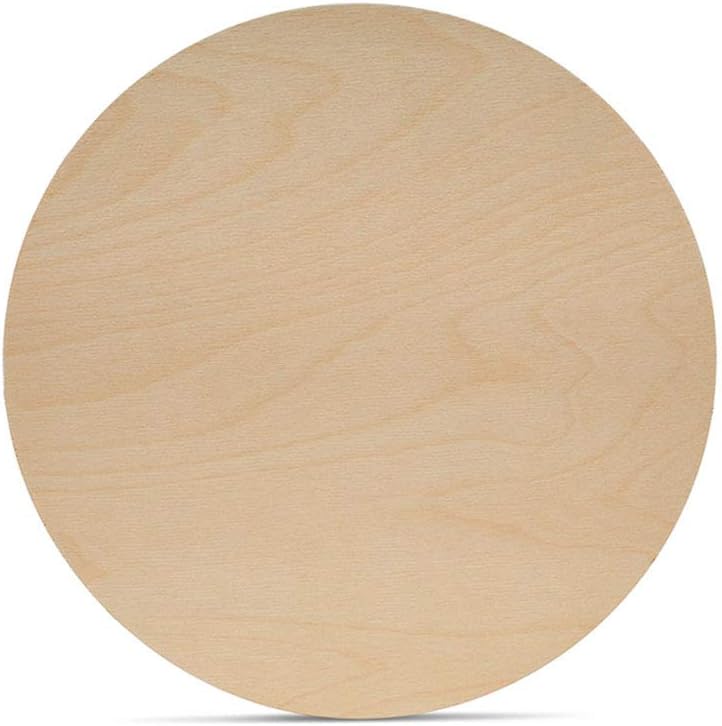 8-inch Wood Circles, 1/8-inch Thick with Rustic Burnt Edges, Pack of 5 Birch Plywood Discs, Wood Rounds, Unfinished Wood Circles for Crafts, by Woodpeckers