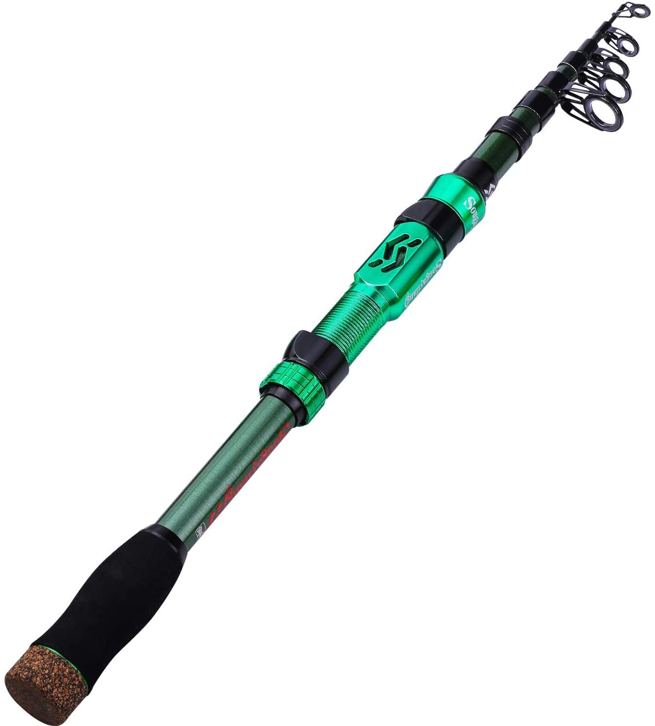 Sougayilang Fishing Rod Telescopic Fishing Rods Portable- 24 Ton Carbon Fiber, CNC Machined Reel Seat, Comfortable EVA Handle, Travel Fishing Pole for Bass Trout Fishing 1.8/2.1/2.4/2.7M-2.1G
